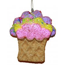 Χριστουγεννιάτικο Στολίδι Ζαχαρωτό Παγωτό, Κυπελάκι (10cm)